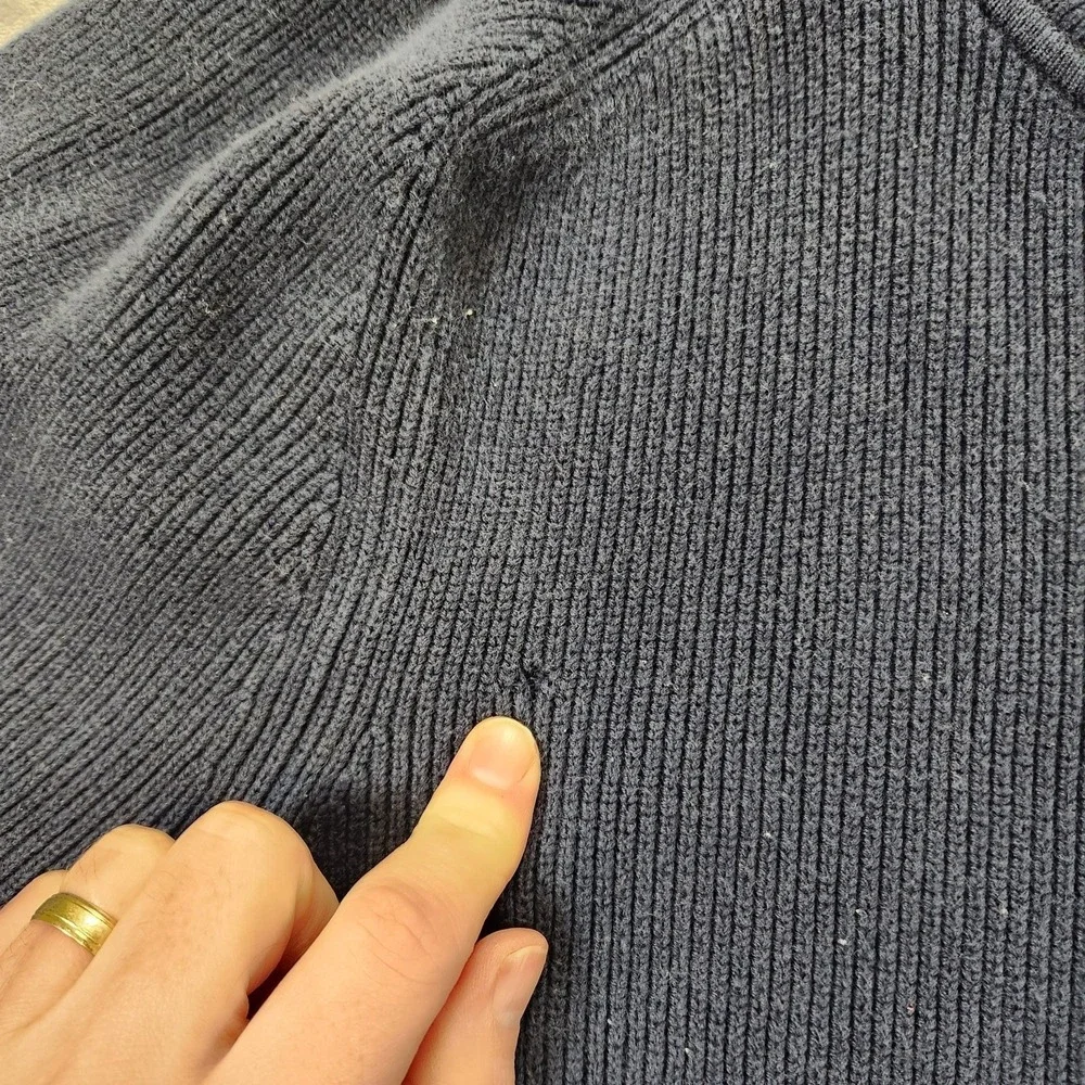 Banana Republic Sweater Mens Blue Full Zip Cardigan Supima Cotton Ribbed